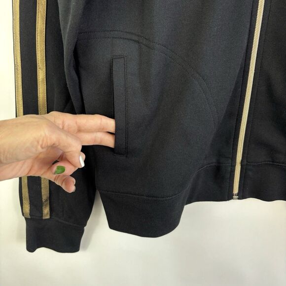 Izod Movement Womens Track Jacket Petite L black full zip Pickleball preppy Golf - Picture 9 of 16